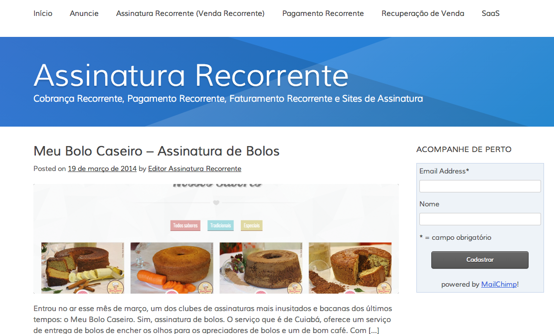 assinatura recorrente